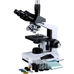 AmScope 40X-2000X LED Trinocular Biological Compound Microscope, White, T490B-LED