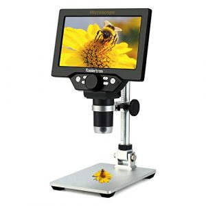 7 inch LCD Digital USB Microscope,Koolertron 12MP 1-1200X Magnification Handheld Camera Video Recorder with screen,8 LED Light,Rechargeable Battery for Circuit Board Repair Soldering PCB Coins jewelry