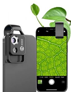Phone Microscope with CPL Lens/LED Light,200X Pocket Microscope with Universal Phone Clip Compatible with iPhone/Andriod Phone-The Best Portable Microscope to Enjoy Microworld for Kids and Adults