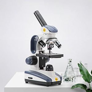 Swift Compound Monocular Microscope SW200DL with 40X-1000X Magnification, Dual Light, Precision Fine Focus, Wide-Field 25X Eyepiece and Cordless Capability for Student Beginner