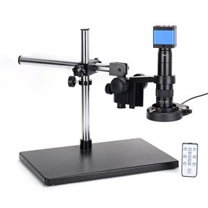 HAYEAR 16MP HDMI Microscope Camera Kit for Industry Lab PCB USB Output TF Card Video Recorder +180X C-Mount Lens + Big Stereo Stand +144 LED Light