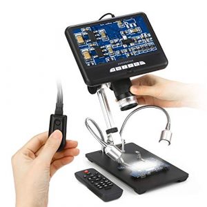 Andonstar Digital Microscope AD207 with 7 inch LCD Display USB Electronic Microscope Camera for Circuit Board Repair Soldering