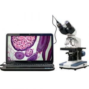 AmScope - 40X-2500X LED Digital Binocular Compound Microscope with 3D Stage + 0.3 MP USB Camera