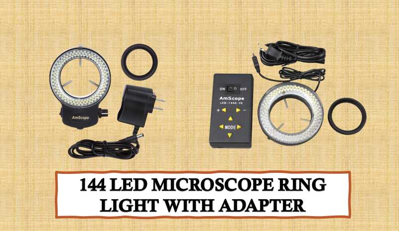 144 led microscope ring light with adapter